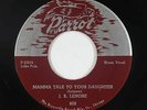 Blues R&B 45 - J.B. Lenore - Mamma Talk To Your Daughter - Parrot - mp3