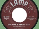 SHARPS Our Love Is Here to Stay / Lock My Heart 45rpm Lamp 1957 original press