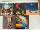 5 X E.L.O. LPs time,greatest hits,secret messages,out of the blue,discovery.