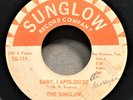 THE SUNGLOWS Baby, I Apologize/ Cut Across Shorty TEX-MEX SOUL ROCK 45 RPM