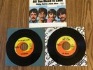The Beatles ‘All You Need Is Love’ 1967 tab cut picture sleeve + two records ex