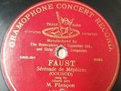 Opera 78 rpm BASS PLANCON Gramophone G & T (1902) FAUST Serenade