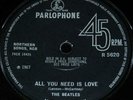 BEATLES 1967 UK Parlophone 45 - All You Need is Love - OMITS TV CREDIT