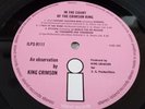 KING CRIMSON IN THE COURT 1ST PRESS 1969 UK VINYL LP ISLAND PINK PROG RARE A3/B3