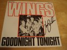 Paul McCartney Wings Goodnight Tonight Germany 45 w/ PS SIgned By Juber  Beatles