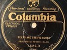 COLUMBIA 14387-D; FRENCHY'S STRING BAND  Texas Pacific Blues/ Sunshine Blues