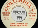 Rockabilly / Christmas 45 JOHNNY HORTON Electrified Donkey /Rudolph COLUMBIA dj