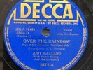 Judy Garland-78 RPM-Decca 2672-Wizard of Oz-Over The Rainbow/The Jitterbug-EX