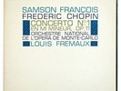 CCA 1066 SAMSON FRANCOIS Chopin piano concerto 1 french 1967 Columbia STEREO LP
