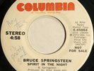 Rock 45 - Bruce Springsteen - Spirit In The Night - Columbia - VG - PROMO RARE
