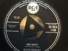 Elvis Presley-One Night 1958 1st Press Tri Centre RCA 7” UK Press HMV