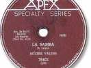 1959 RITCHIE VALENS Rock’n Roll 78 RPM Record. La Bamba / Donna