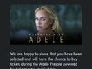 Adele Presale ticket Code for jan 21 2021 **See Description**?
