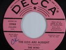 Rock 45 WHO The Kids Are Alright DECCA promo HEAR