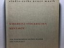 Karlheinz Stockhausen Kontakte Vinyl LP German WERGO WER 60009