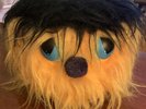Vintage FUZZY Yellow W/ Eyes  DISC-GO-CASE 45 RPM CARRYING CASE Plus 50 45s
