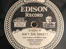 Jazz-Edison 51992-Johnny Marvin-Ain't She Sweet/I Can't Believe-EX-