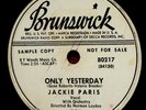 Jackie Paris Only Yesterday 78 Promo PLAY GRADED Fully Tested