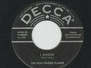 DOOWOP R&B - HOLLYWOOD FLAMES -  I KNOW - HEAR - 1955 DECCA