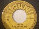 Elvis Presley 45rpm   Sun 210  I Don't Care & Good Rockin' Tonight   Pushmarks