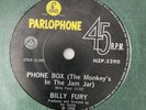 BILLY FURY NEW ZEALAND - PHONE BOX / ANY MORNING NOW  - PARLOPHONE RARE.