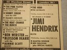 PINK FLOYD JIMI HENDRIX Live At Marquee London 1967 Original MM ADVERT/POSTER