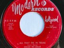 OSCAR McLOLLIE All That Oil In Texas/Be Cool RARE 45 JUMP BLUES 1953 Modern HEAR