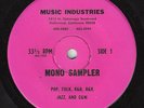 VARIOUS Music Industries Mono Sampler POP FOLK ROCK JAZZ R&B COUNTRY196? 33RPM