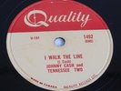 1956 JOHNNY CASH & Tennessee Two Quality Records I Walk The Line 78 RPM 10