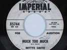 R&B Popcorn Soul 45 BETTYE SMITH Much Too Much IMPERIAL promo HEAR