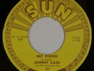 JOHNNY CASH: Hey Porter / Cry  US SUN 221 Push Marks  Country 45 Clean