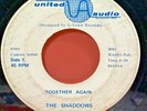 1968 THE SHADDOWS 45 rpm Record TOGETHER AGAIN Warren, Oh United Audio 5989