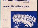 Maryville College Choir In The Beginning LP 1950's Vinyl Album - Harry Harter