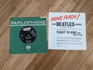 The Beatles 1965 UK factory sample demo promo ticket to ride + insert sheet