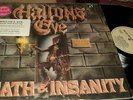 HALLOWS EVE DEATH & INSANITY LP HYPE DECAL METAL BLADE METAL FROM 1986 INNER VG+