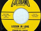 CHARLES PAGE 45 I Don't Want To Cry/Lesson In Love GOLDBRAND teen MINT- Jr 2585a