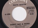 PATTI AUSTIN You Didn't Say A Word  northern soul 45 Yvonne Baker HEAR