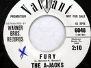 the A-JACKS 45 Knight Ride / Fury VALIANT surf Instrumentals MINT- Jr 2653