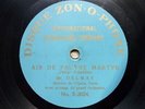 Jean-François Delmas Patrie 78 Tours RPM Monoface Zonophone Bleu X-2024