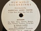 Edgar Varese 12” 78 RPM- Octandre - New Music Recordings - E-