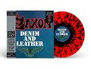 SAXON  : DENIM AND LEATHER : LIMITED EDITION 40th ANNIVERSARY SPLATTER VINYL LP
