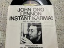 VINYL 45 RECORD, JOHN LENNON & YOKO ONO- INSTANT KARMA, PICTURE SLEEVE & RECORD