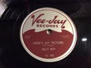 BILLY BOY (ARNOLD) VEE-JAY 192 Here's My Picture/You've Got Me Wrong BLUES 78 EX