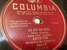 Edith Piaf LA VIE EN ROSE 78 RPM ORIGINAL