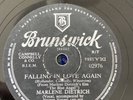 Rare 78rpm record, V+, MARLENE DIETRICH : Falling in love again, Brunswick 02976