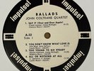JOHN COLTRANE Ballads Org IMPULSE PROMO A-32 RVG MONO Gatefold, Superb COPY
