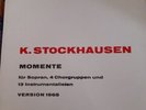 Karlheinz Stockhausen Momente - Version 1965 Wergo Vinyl LP