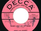 JIMMY AND JOHNNY Sweet Love On My Mind DECCA Rockabilly Rab 45 Hear