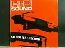 HI-FI SOUND STEREO TEST RECORD  Various  LP   1969    Rare