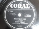 1958 UK CLASSIC BUDDY HOLLY 78 RAVE ON / TAKE YOUR TIME CORAL Q 72325 V Q.72325